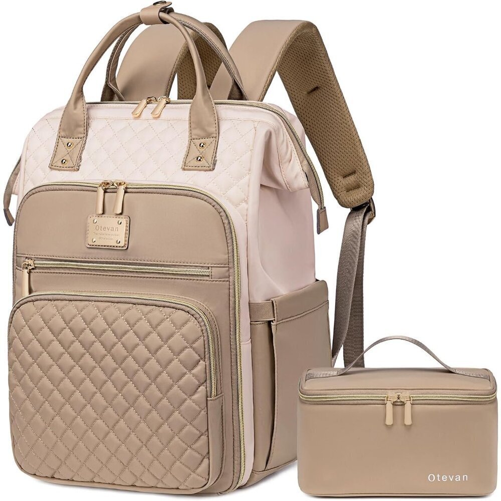 Insulated Laptop Backpack with Lunchbox for Women 15.6 Inch Work Travel Organize